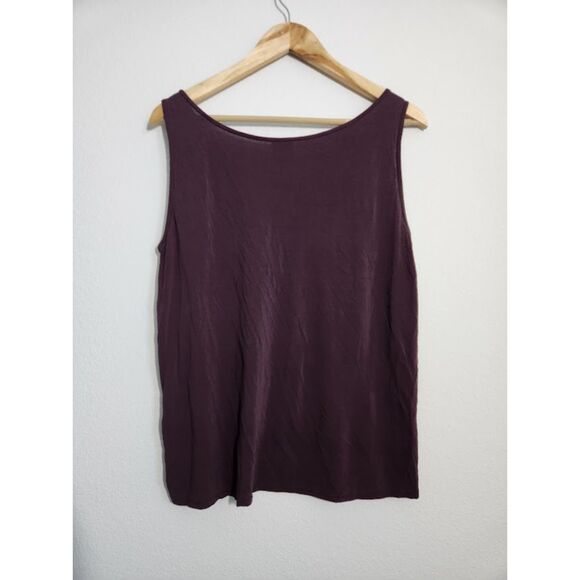 Eileen Fisher Plum Purple Silk Tank Top | Size L - Picture 5 of 9